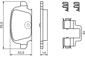 Bosch Σετ τακάκια, Δισκόφρενα - 0 986 424 528