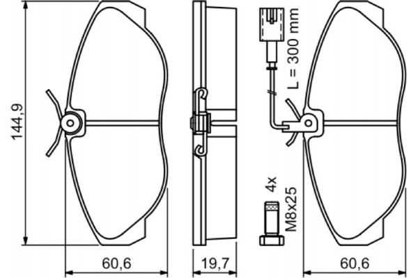 Bosch Σετ τακάκια, Δισκόφρενα - 0 986 424 556