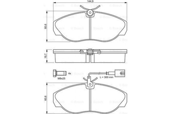 Bosch Σετ τακάκια, Δισκόφρενα - 0 986 424 556