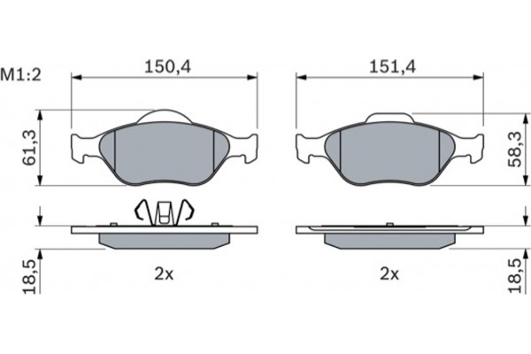 Bosch Σετ τακάκια, Δισκόφρενα - 0 986 424 558