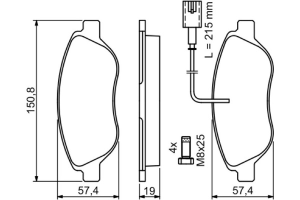 Bosch Σετ τακάκια, Δισκόφρενα - 0 986 424 595