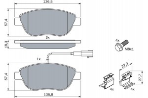 Bosch Σετ τακάκια, Δισκόφρενα - 0 986 424 596