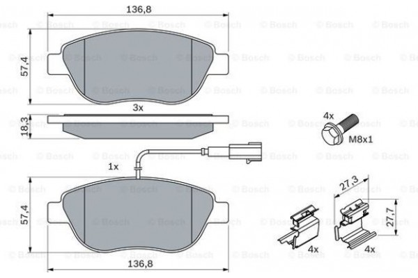 Bosch Σετ τακάκια, Δισκόφρενα - 0 986 424 596