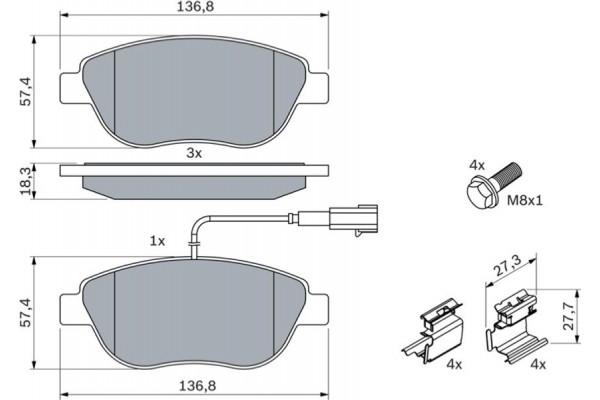 Bosch Σετ τακάκια, Δισκόφρενα - 0 986 424 596
