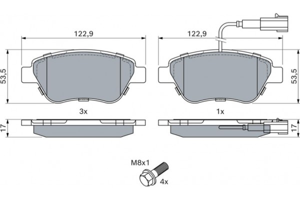 Bosch Σετ τακάκια, Δισκόφρενα - 0 986 424 597
