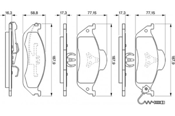 Bosch Σετ τακάκια, Δισκόφρενα - 0 986 424 611