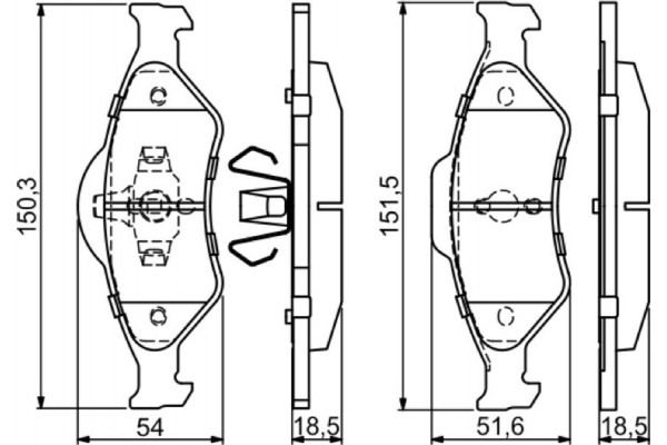 Bosch Σετ τακάκια, Δισκόφρενα - 0 986 424 645