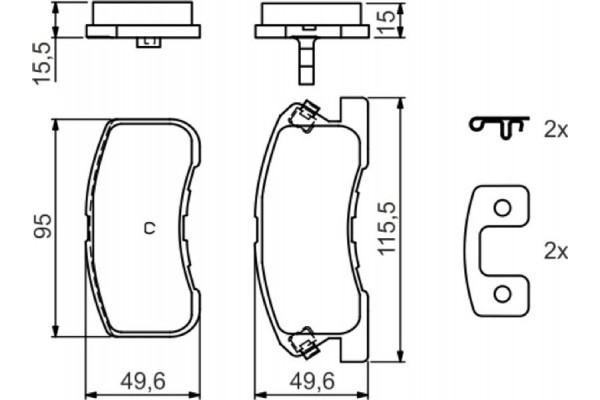Bosch Σετ τακάκια, Δισκόφρενα - 0 986 424 697
