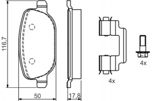 Bosch Σετ τακάκια, Δισκόφρενα - 0 986 424 775
