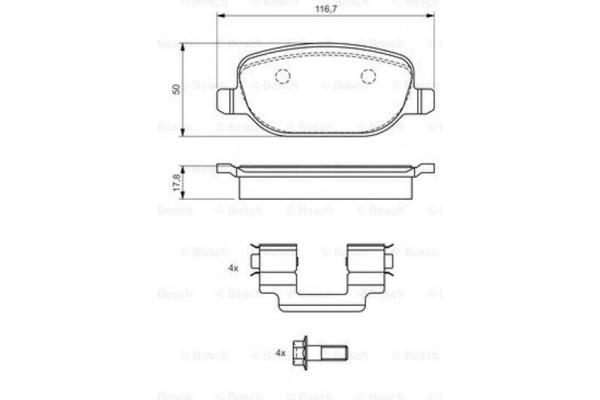 Bosch Σετ τακάκια, Δισκόφρενα - 0 986 424 775