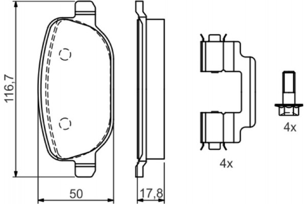 Bosch Σετ τακάκια, Δισκόφρενα - 0 986 424 775