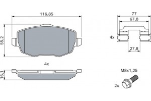 Bosch Σετ τακάκια, Δισκόφρενα - 0 986 424 793