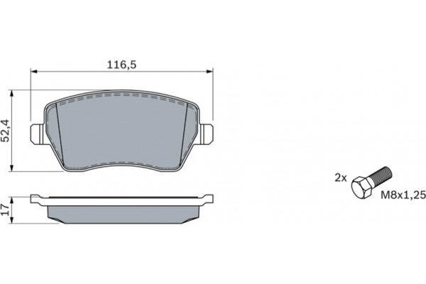 Bosch Σετ τακάκια, Δισκόφρενα - 0 986 424 795