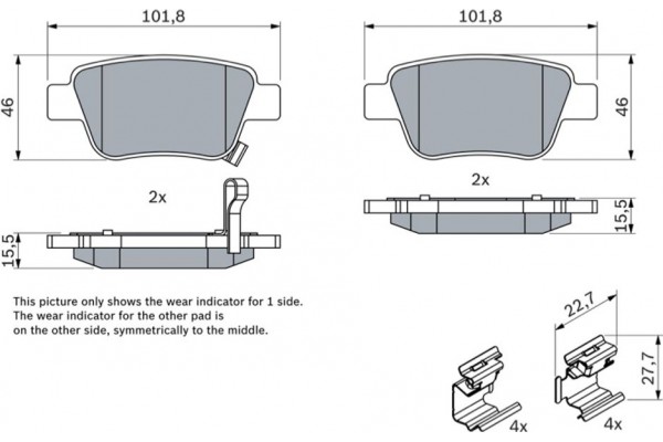Bosch Σετ τακάκια, Δισκόφρενα - 0 986 424 798