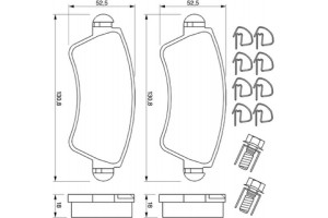 Bosch Σετ τακάκια, Δισκόφρενα - 0 986 424 801