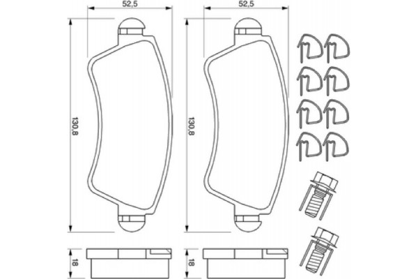 Bosch Σετ τακάκια, Δισκόφρενα - 0 986 424 801