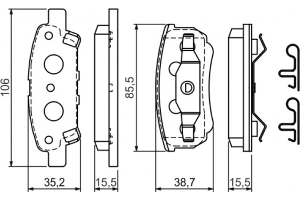 Bosch Σετ τακάκια, Δισκόφρενα - 0 986 424 814