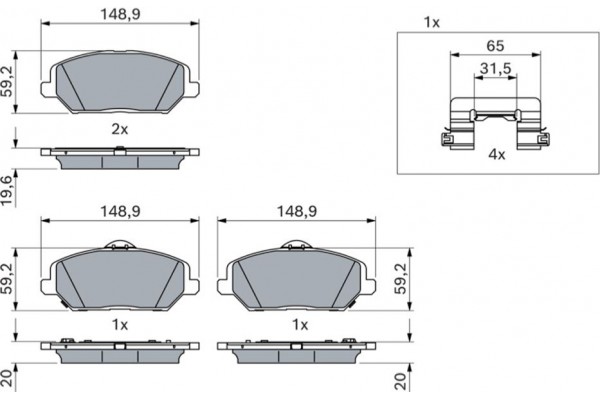 Bosch Σετ τακάκια, Δισκόφρενα - 0 986 424 862