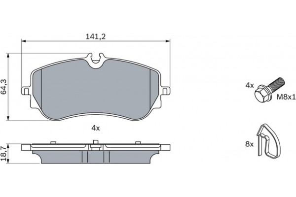Bosch Σετ τακάκια, Δισκόφρενα - 0 986 424 875