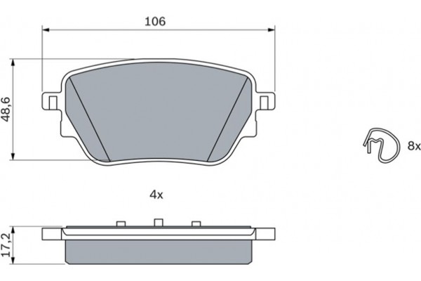 Bosch Σετ τακάκια, Δισκόφρενα - 0 986 424 889