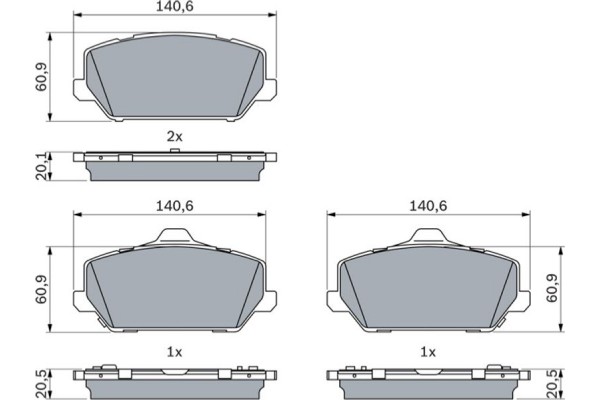 Bosch Σετ τακάκια, Δισκόφρενα - 0 986 424 954