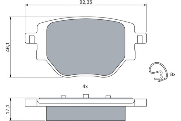 Bosch Σετ τακάκια, Δισκόφρενα - 0 986 424 988