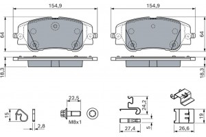 Bosch Σετ τακάκια, Δισκόφρενα - 0 986 460 291