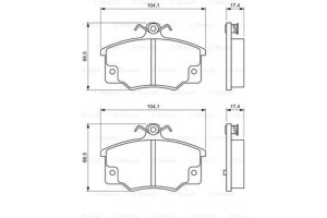 Bosch Σετ τακάκια, Δισκόφρενα - 0 986 468 380