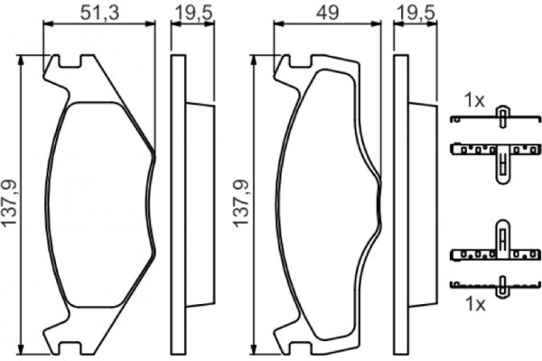 Bosch Σετ τακάκια, Δισκόφρενα - 0 986 468 873