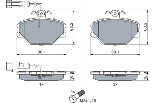 Bosch Σετ τακάκια, Δισκόφρενα - 0 986 491 050
