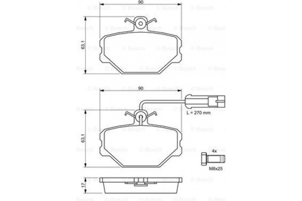 Bosch Σετ τακάκια, Δισκόφρενα - 0 986 491 050