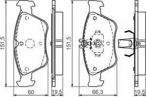 Bosch Σετ τακάκια, Δισκόφρενα - 0 986 494 002