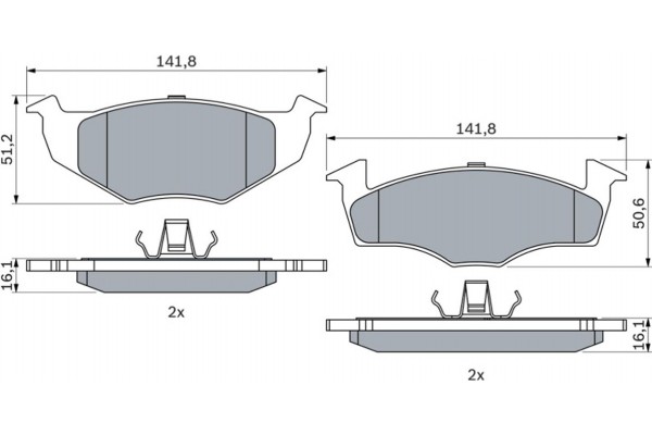 Bosch Σετ τακάκια, Δισκόφρενα - 0 986 494 005