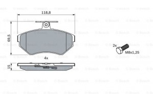 Bosch Σετ τακάκια, Δισκόφρενα - 0 986 494 010