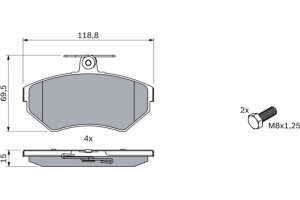 Bosch Σετ τακάκια, Δισκόφρενα - 0 986 494 010