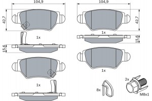 Bosch Σετ τακάκια, Δισκόφρενα - 0 986 494 014