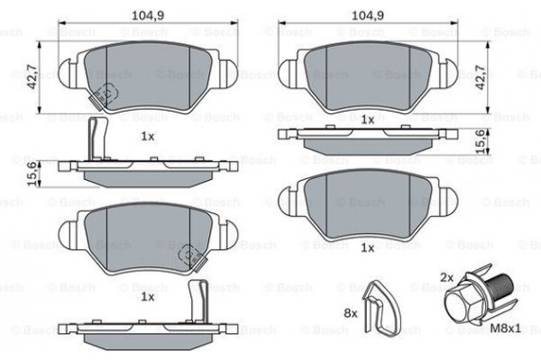 Bosch Σετ τακάκια, Δισκόφρενα - 0 986 494 014