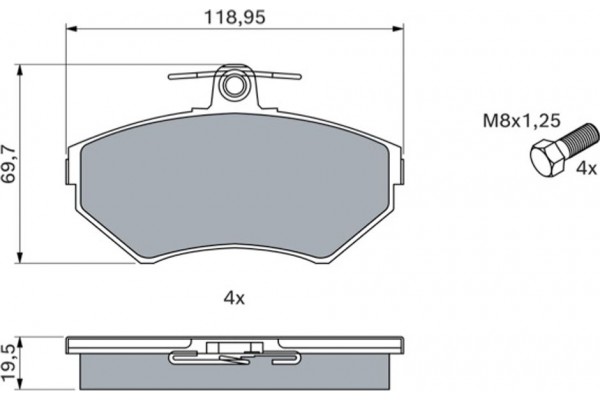 Bosch Σετ τακάκια, Δισκόφρενα - 0 986 494 021