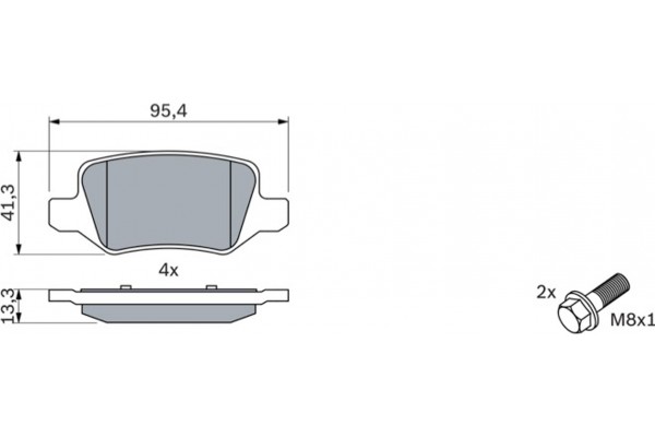 Bosch Σετ τακάκια, Δισκόφρενα - 0 986 494 023 Bosch Σετ τακάκια, Δισκόφρενα - 0 986 494 023