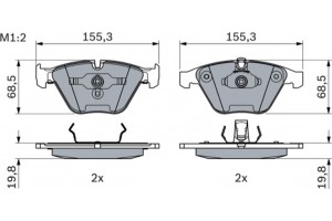 Bosch Σετ τακάκια, Δισκόφρενα - 0 986 494 036