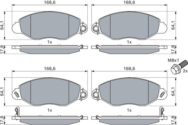 Bosch Σετ τακάκια, Δισκόφρενα - 0 986 494 037