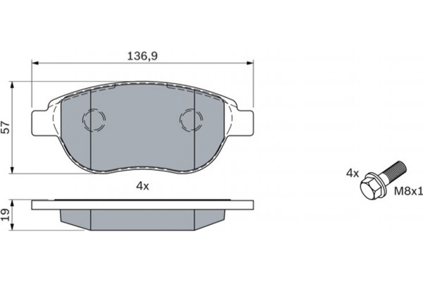 Bosch Σετ τακάκια, Δισκόφρενα - 0 986 494 038 Bosch Σετ τακάκια, Δισκόφρενα - 0 986 494 038