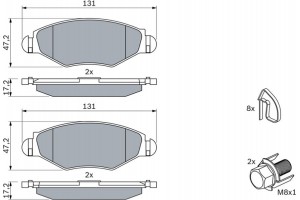 Bosch Σετ τακάκια, Δισκόφρενα - 0 986 494 039