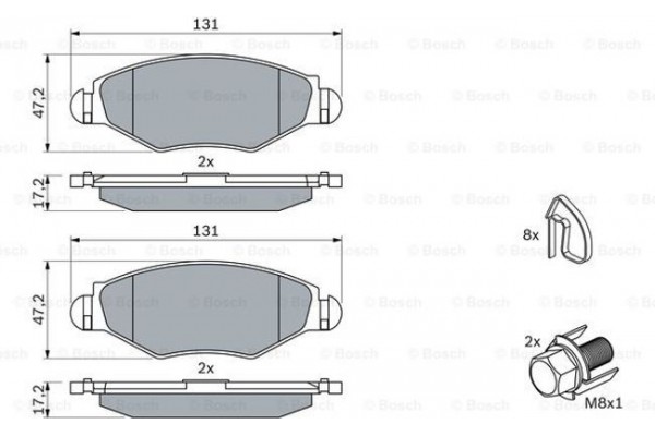 Bosch Σετ τακάκια, Δισκόφρενα - 0 986 494 039