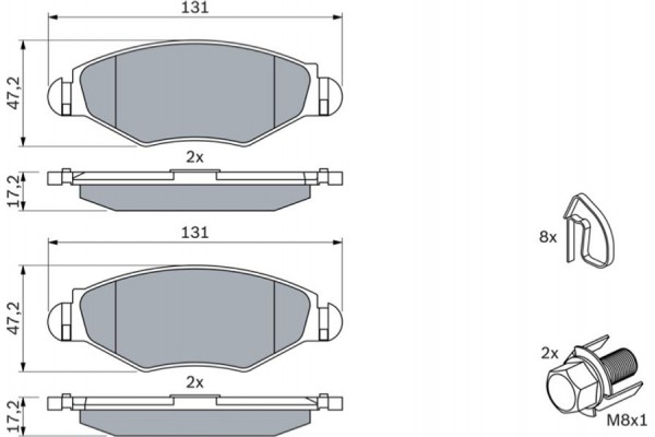 Bosch Σετ τακάκια, Δισκόφρενα - 0 986 494 039 Bosch Σετ τακάκια, Δισκόφρενα - 0 986 494 039