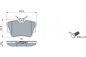 Bosch Σετ τακάκια, Δισκόφρενα - 0 986 494 040