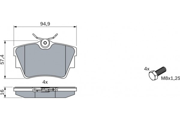 Bosch Σετ τακάκια, Δισκόφρενα - 0 986 494 040