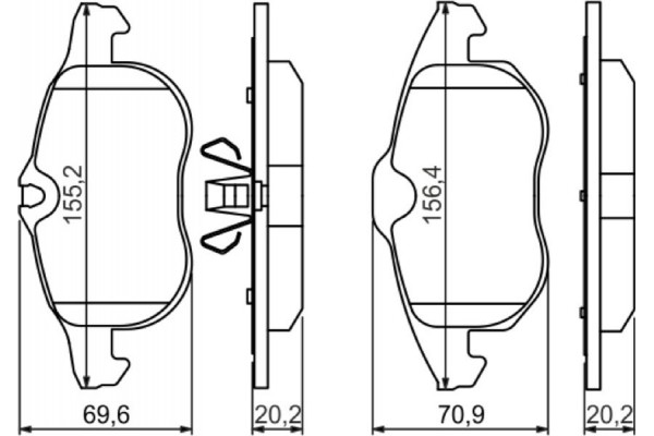 Bosch Σετ τακάκια, Δισκόφρενα - 0 986 494 044 Bosch Σετ τακάκια, Δισκόφρενα - 0 986 494 044