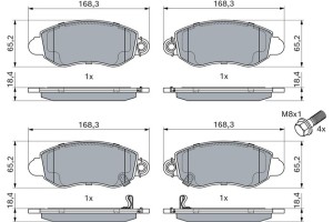 Bosch Σετ τακάκια, Δισκόφρενα - 0 986 494 047
