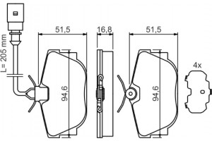 Bosch Σετ τακάκια, Δισκόφρενα - 0 986 494 051
